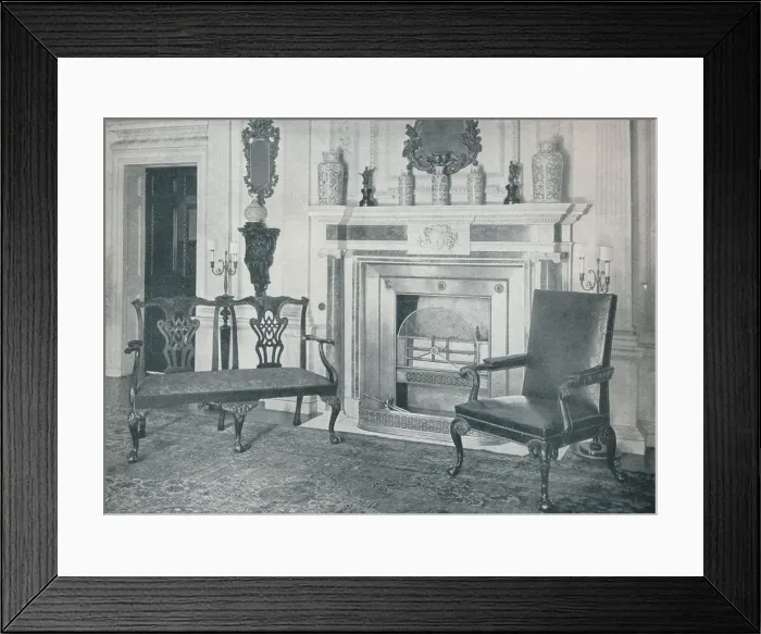 Framed Print : Chippendale Settee and Chair, 1910. Artists: Thomas Chippendale, Unknown Framed Print : Chippendale Settee and Chair, 1910. Artists: Thomas Chippendale, Unknown
