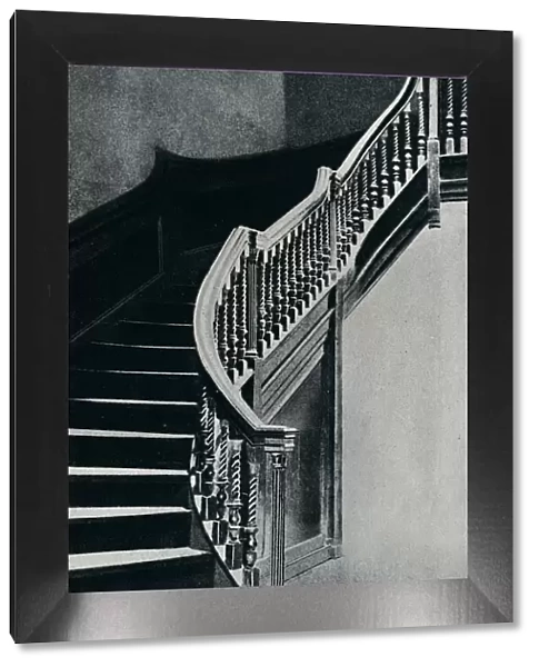 Oak Staircase of Charles II, at Whitton Park House, 1910