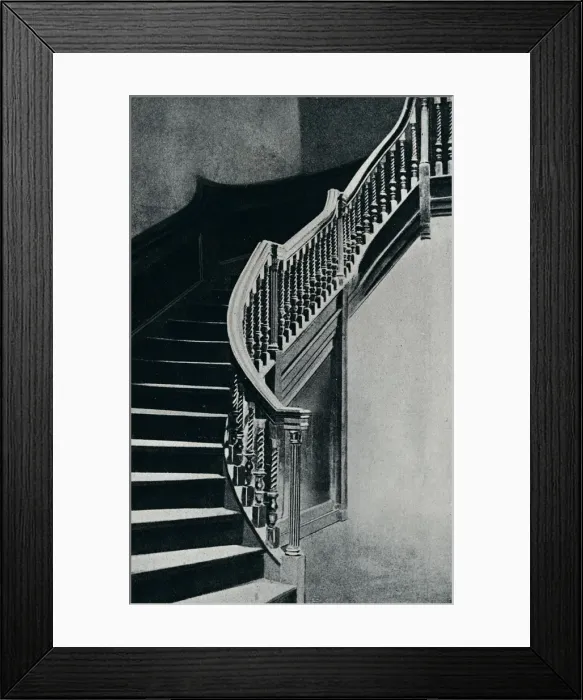 Framed Print : Oak Staircase of Charles II, at Whitton Park House, 1910 Framed Print : Oak Staircase of Charles II, at Whitton Park House, 1910