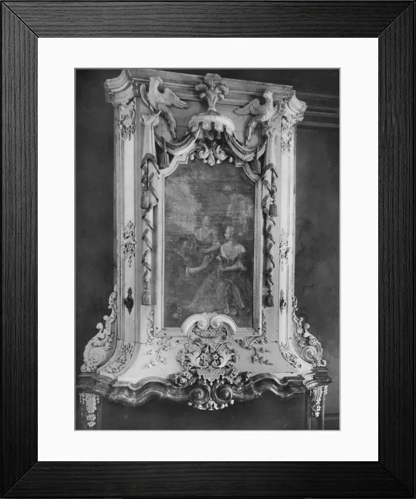 Framed Print : Upper Part of Mantelpiece in the Style of Daniel Marot, 18th century, (1910) Framed Print : Upper Part of Mantelpiece in the Style of Daniel Marot, 18th century, (1910)