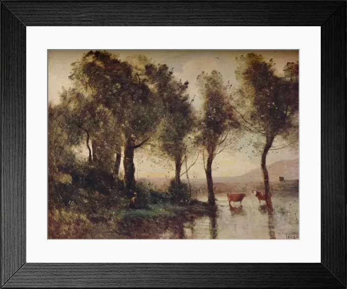 Framed Print : L Etang, (The Ponds), 19th century, (1910). Artist: Jean-Baptiste-Camille Corot Framed Print : L Etang, (The Ponds), 19th century, (1910). Artist: Jean-Baptiste-Camille Corot