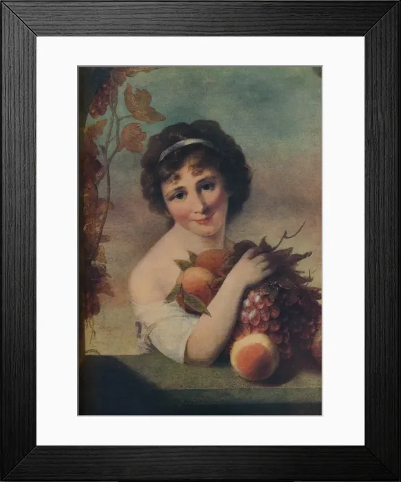 Framed Print : Girl With Fruit, c1780, (1910). Artist: Matthew William Peters Framed Print : Girl With Fruit, c1780, (1910). Artist: Matthew William Peters