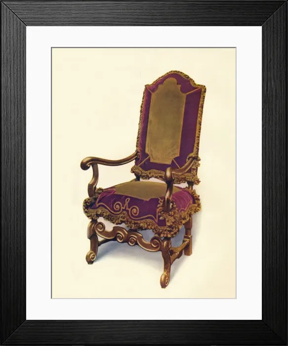 Framed Print : William and Mary Armchair, 17th century, (1910) Framed Print : William and Mary Armchair, 17th century, (1910)