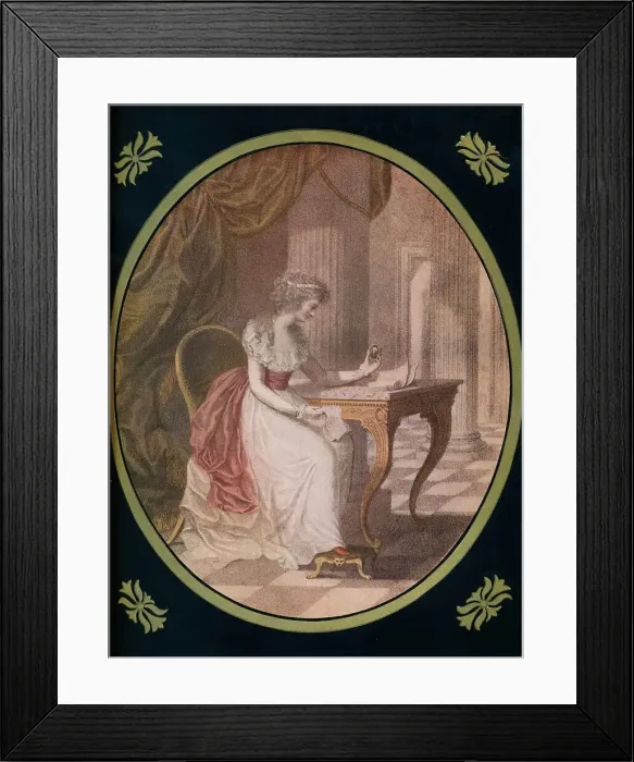 Framed Print : Caroline of Litchfield, meditating on Waldsteins Picture, c1780s, (1910) Framed Print : Caroline of Litchfield, meditating on Waldsteins Picture, c1780s, (1910)
