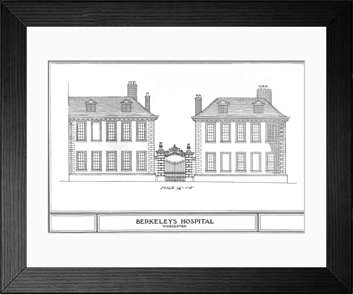 Framed Print : Berkeleys Hospital, Worcester, Worcestershire, 1924 Framed Print : Berkeleys Hospital, Worcester, Worcestershire, 1924