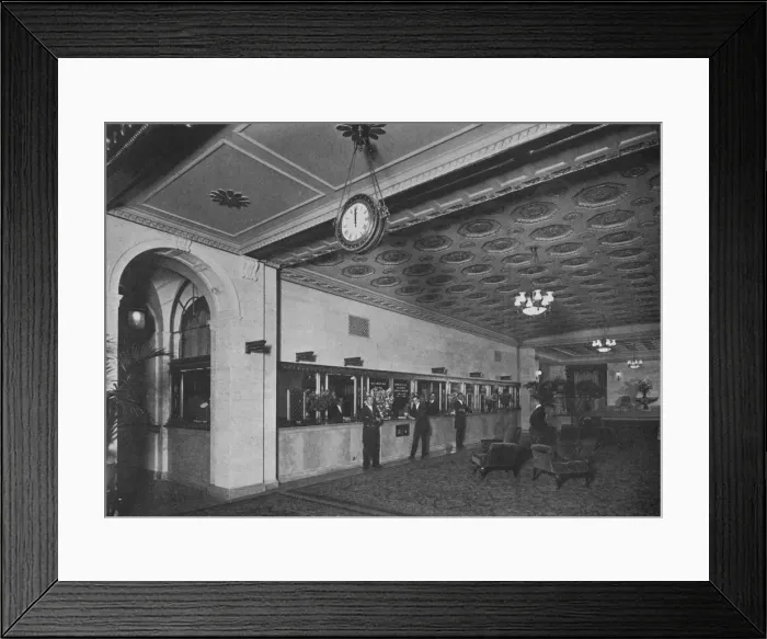 Framed Print : Main office adjoining the entrance lobby, Roosevelt Hotel, New York City, 1924 Framed Print : Main office adjoining the entrance lobby, Roosevelt Hotel, New York City, 1924