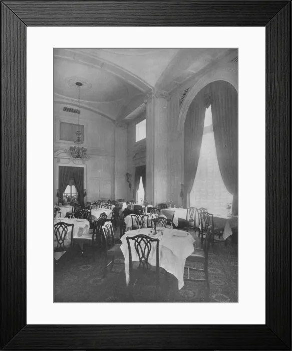 Framed Print : Corner of Main Dining Room showing fine Colonial detail, Roosevelt Hotel, New York City, 1924 Framed Print : Corner of Main Dining Room showing fine Colonial detail, Roosevelt Hotel, New York City, 1924