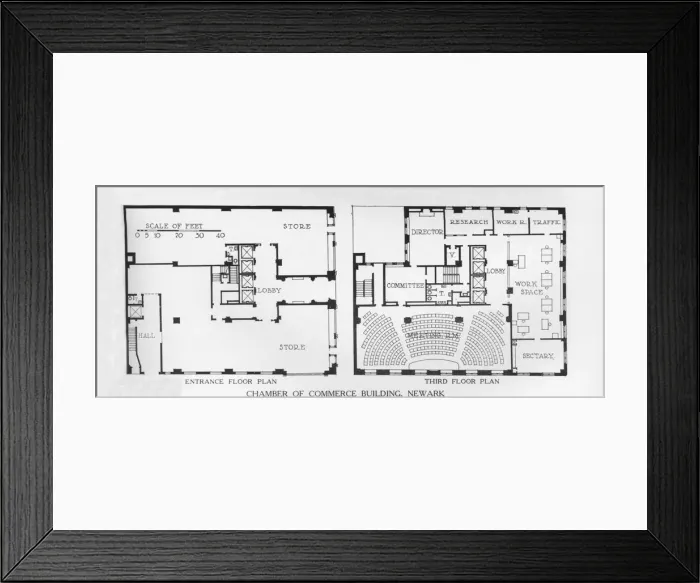 Framed Print : Floor plans, Chamber of Commerce Building, Newark, New Jersey, 1924 Framed Print : Floor plans, Chamber of Commerce Building, Newark, New Jersey, 1924