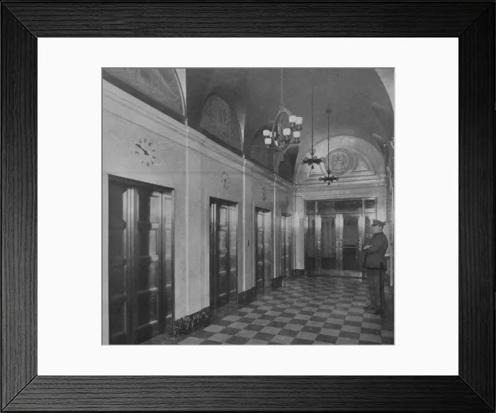 Framed Print : Elevator lobby, Chamber of Commerce Building, Newark, New Jersey, 1924 Framed Print : Elevator lobby, Chamber of Commerce Building, Newark, New Jersey, 1924