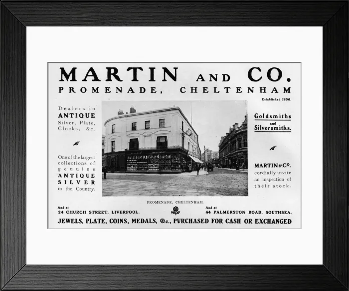 Framed Print : Martin and Co. Promenade, Cheltenham, 1909 Framed Print : Martin and Co. Promenade, Cheltenham, 1909