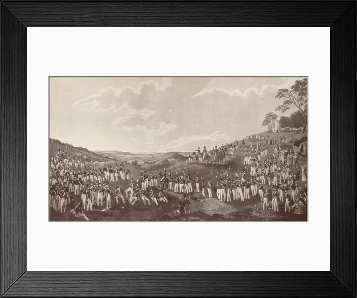 Framed Print : The Hon. Artillery Company Assembled for Ball Practice at Childs Hill, c1820-1870, (1909). Artist: Robert Havell Framed Print : The Hon. Artillery Company Assembled for Ball Practice at Childs Hill, c1820-1870, (1909). Artist: Robert Havell