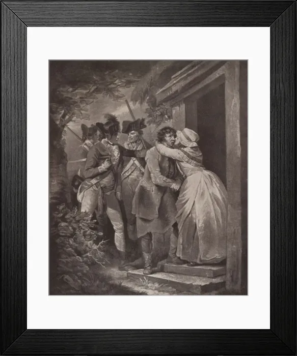 Framed Print : Deserter Taking Leave of his Wife, 1791 (1909). Artist: George Keating Framed Print : Deserter Taking Leave of his Wife, 1791 (1909). Artist: George Keating