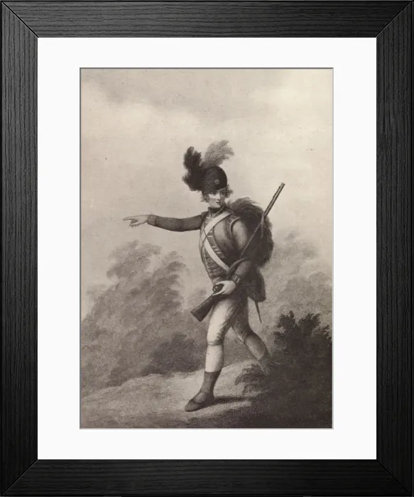 Framed Print : Light Infantry Man (1791), 1791 (1909). Artist: Francois David Soiron