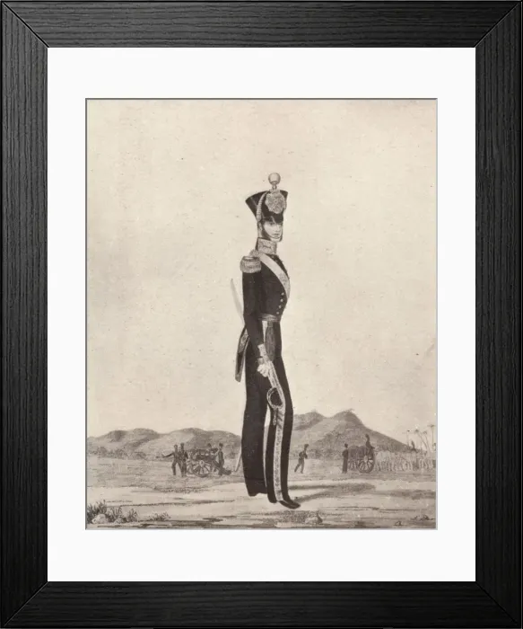 Framed Print : Officers of the Madras Army (Foot Artillery), 1841 (1909). Artist: William Hunsley Framed Print : Officers of the Madras Army (Foot Artillery), 1841 (1909). Artist: William Hunsley