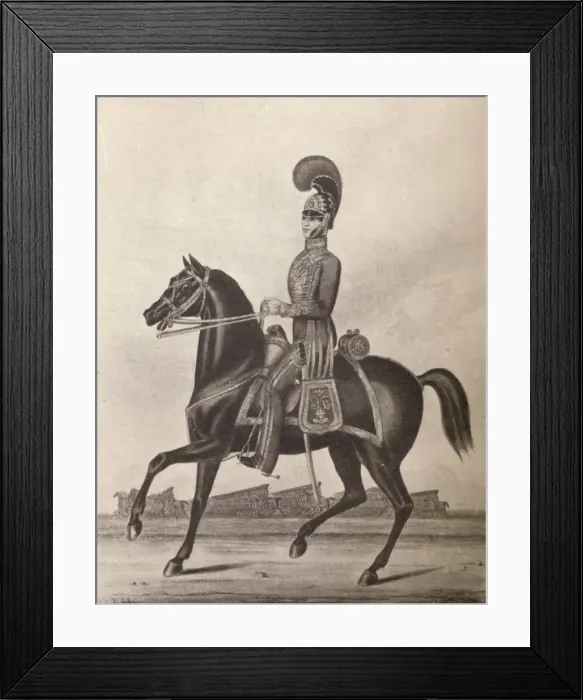 Framed Print : Officers of the Madras Army (Light Cavalry), 1841 (1909). Artist: William Hunsley Framed Print : Officers of the Madras Army (Light Cavalry), 1841 (1909). Artist: William Hunsley