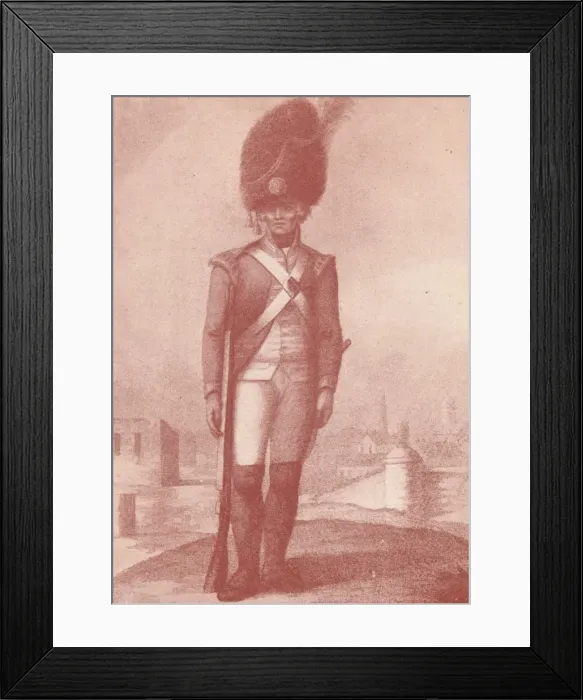 Framed Print : A Grenadier (1791), 1791 (1909). Artist: Francois David Soiron Framed Print : A Grenadier (1791), 1791 (1909). Artist: Francois David Soiron