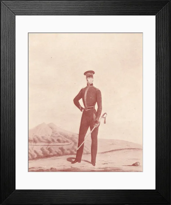 Framed Print : Officer of the Madras Army (Rifles, Undress), c1837-1843, (1909). Artist: William Hunsley