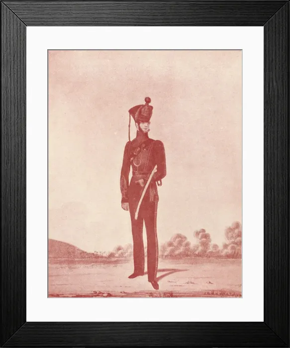 Framed Print : Officers of the Madras Army (Rifles), c1837-1843, (1909). Artist: William Hunsley Framed Print : Officers of the Madras Army (Rifles), c1837-1843, (1909). Artist: William Hunsley