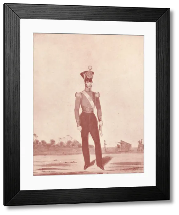 Framed Print : Officers of the Madras Army (Infantry on the Line), c1837-1843, (1909). Artist: William Hunsley Framed Print : Officers of the Madras Army (Infantry on the Line), c1837-1843, (1909). Artist: William Hunsley