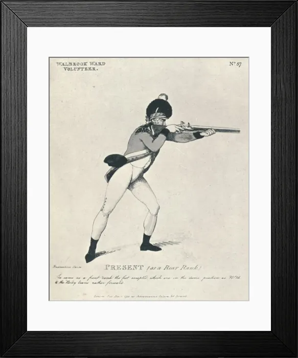 Framed Print : Present (as a Rear Rank), 1798 (1909). Artist: Thomas Rowlandson Framed Print : Present (as a Rear Rank), 1798 (1909). Artist: Thomas Rowlandson