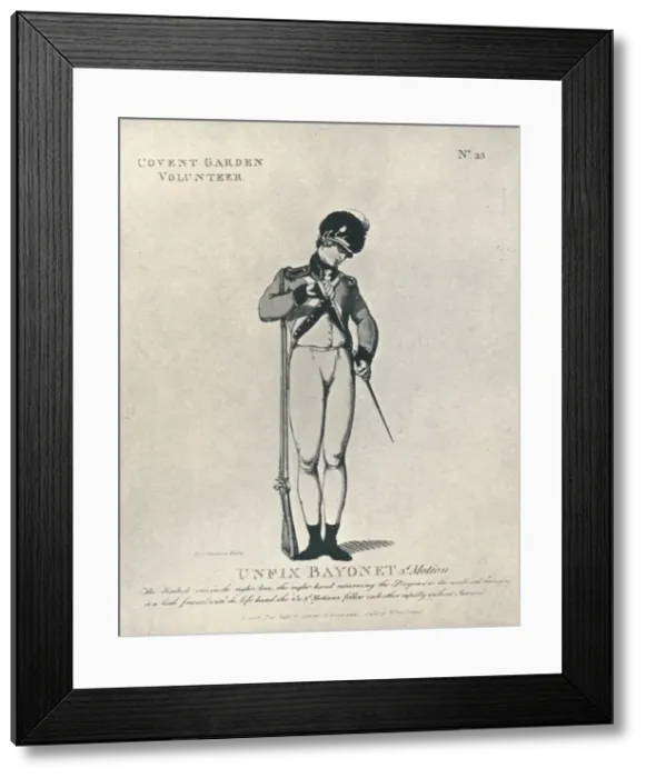 Framed Print : Unfix Bayonet 3rd Motion, 1798 (1909). Artist: Thomas Rowlandson Framed Print : Unfix Bayonet 3rd Motion, 1798 (1909). Artist: Thomas Rowlandson