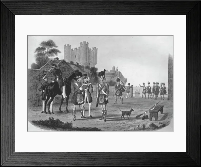 Framed Print : 92nd Highlanders (An Illustrious Stranger in Sight), 1839-1845 (1909). Artist: Richard Gibson Reeve Framed Print : 92nd Highlanders (An Illustrious Stranger in Sight), 1839-1845 (1909). Artist: Richard Gibson Reeve