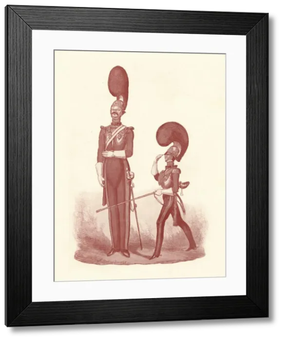 Framed Print : Showing the Difference Between The Man and the Officer, 1830-1840, (1909). Artist: William Heath Framed Print : Showing the Difference Between The Man and the Officer, 1830-1840, (1909). Artist: William Heath