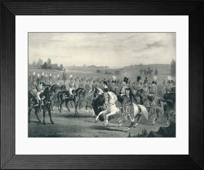 Framed Print : Review of the 1st Life Guards and 8th Hussars, June 4th, 1842, 1842 (1909). Artist: James Henry Lynch Framed Print : Review of the 1st Life Guards and 8th Hussars, June 4th, 1842, 1842 (1909). Artist: James Henry Lynch