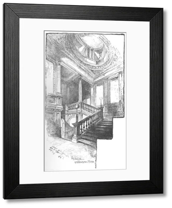 Framed Print : The Staircase, Ashburnham House, 1890. Artist: Herbert Railton Framed Print : The Staircase, Ashburnham House, 1890. Artist: Herbert Railton
