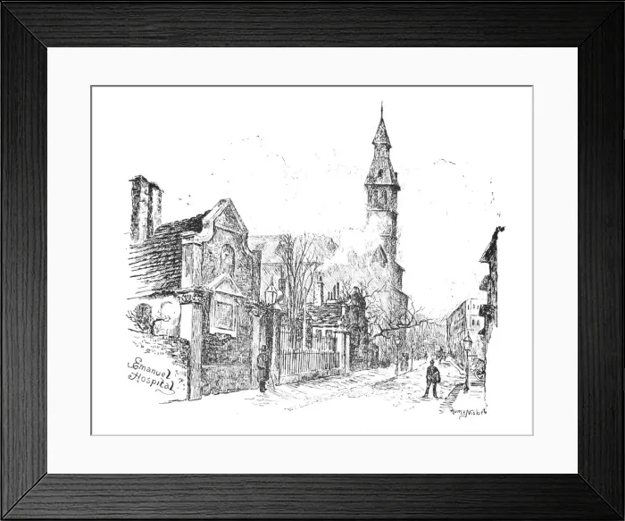 Framed Print : Emanuel Hospital, 1890. Artist: Hume Nisbet Framed Print : Emanuel Hospital, 1890. Artist: Hume Nisbet