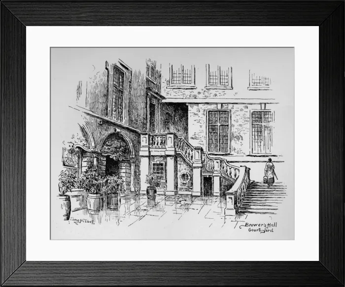 Framed Print : Brewers Hall Courtyard, 1890. Artist: Hume Nisbet Framed Print : Brewers Hall Courtyard, 1890. Artist: Hume Nisbet