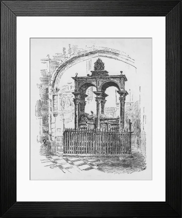 Framed Print : Monument of Sir William Pickering, 1890 Framed Print : Monument of Sir William Pickering, 1890