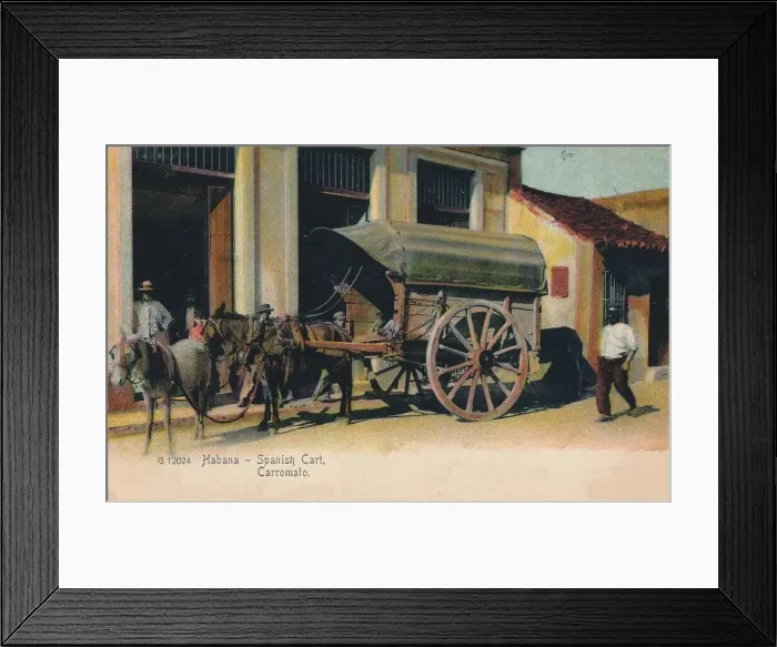 Framed Print : Habana - Spanish Cart. Carromato, c1907 Framed Print : Habana - Spanish Cart. Carromato, c1907