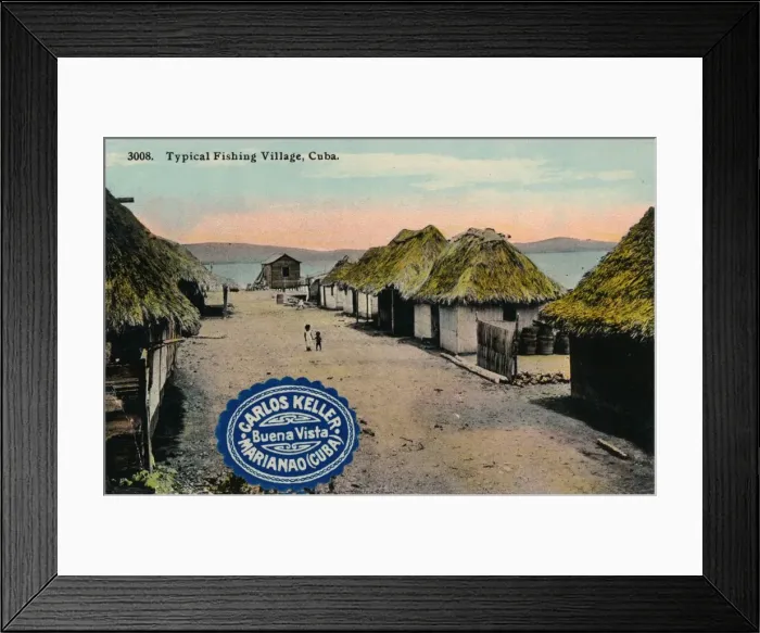 Framed Print : Typical Fishing Village, Cuba, 1912