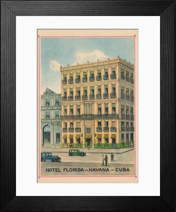 Framed Print : Hotel Florida - Havana - Cuba, c1910 Framed Print : Hotel Florida - Havana - Cuba, c1910