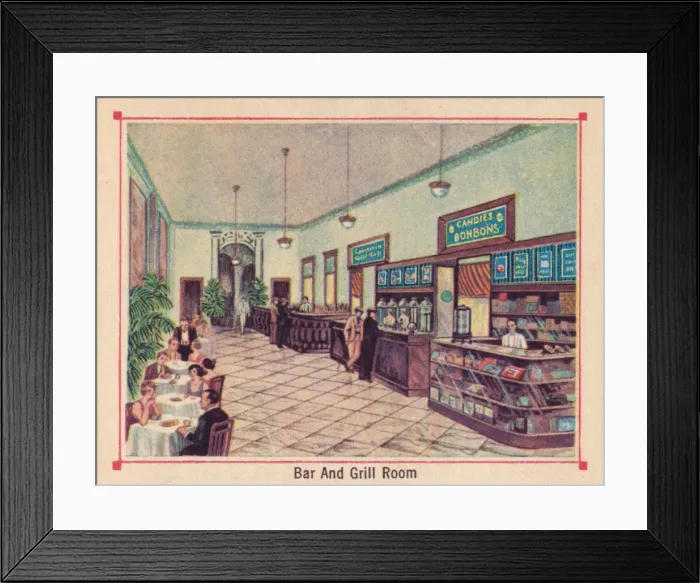Framed Print : Bar and Grill Room - Hotel Florida - Havana - Cuba, c1910 Framed Print : Bar and Grill Room - Hotel Florida - Havana - Cuba, c1910