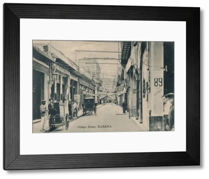 Framed Print : Obispo Street, Habana, c1910 Framed Print : Obispo Street, Habana, c1910