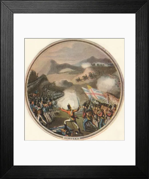 Framed Print : Battle of Albuera, 1815, (1910). Artist: Edward Orme Framed Print : Battle of Albuera, 1815, (1910). Artist: Edward Orme