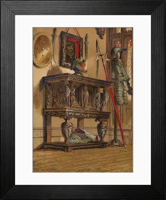 Framed Print : Elizabethan Sideboard or Court Cupboard, c1845, (1864)