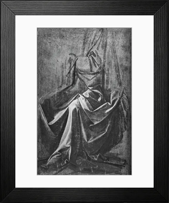Framed Print : Cast of Drapery for a Seated Figure, c1475 (1945). Artist: Leonardo da Vinci Framed Print : Cast of Drapery for a Seated Figure, c1475 (1945). Artist: Leonardo da Vinci