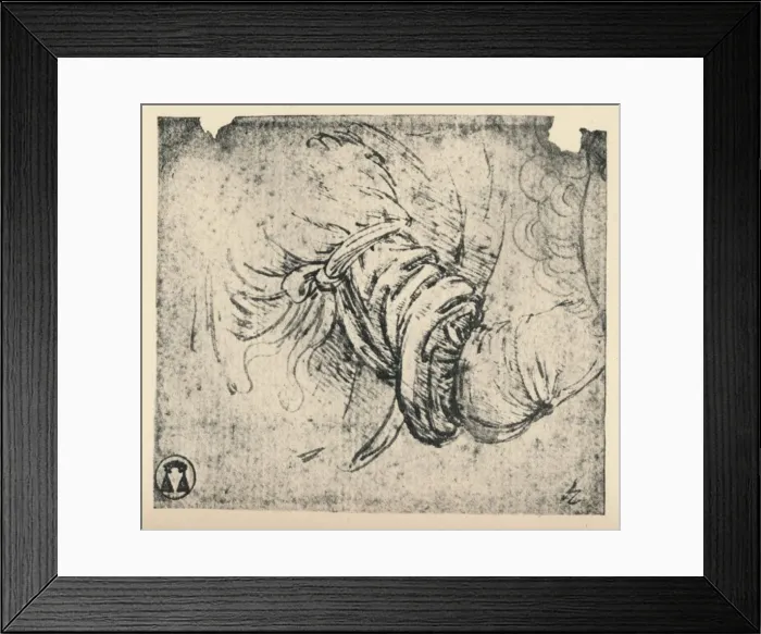 Framed Print : Sleeve study for The Annunciation, 1470-1473 (1945). Artist: Leonardo da Vinci Framed Print : Sleeve study for The Annunciation, 1470-1473 (1945). Artist: Leonardo da Vinci