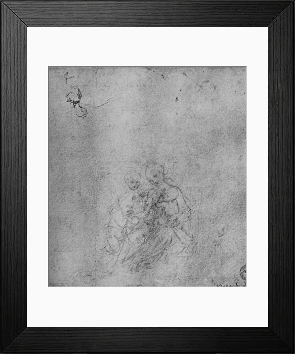 Framed Print : Madonna and Child with the Infant St. John and an Angel, c1475 (1945). Artist: Leonardo da Vinci Framed Print : Madonna and Child with the Infant St. John and an Angel, c1475 (1945). Artist: Leonardo da Vinci