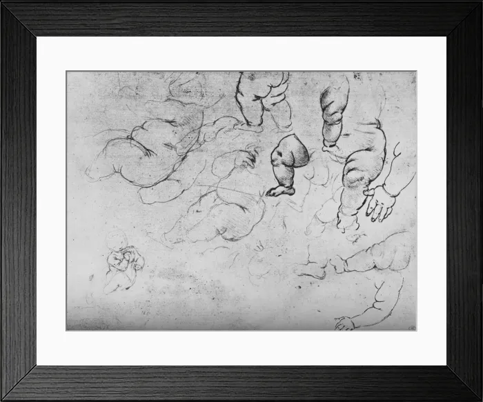 Framed Print : Studies of a Child, c1490 (1945). Artist: Leonardo da Vinci Framed Print : Studies of a Child, c1490 (1945). Artist: Leonardo da Vinci