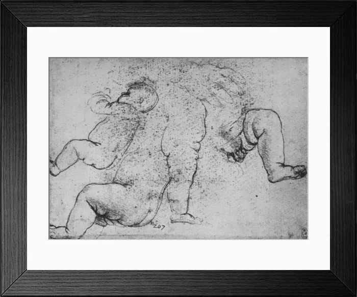 Framed Print : Studies of a Child, c1490 (1945). Artist: Leonardo da Vinci Framed Print : Studies of a Child, c1490 (1945). Artist: Leonardo da Vinci