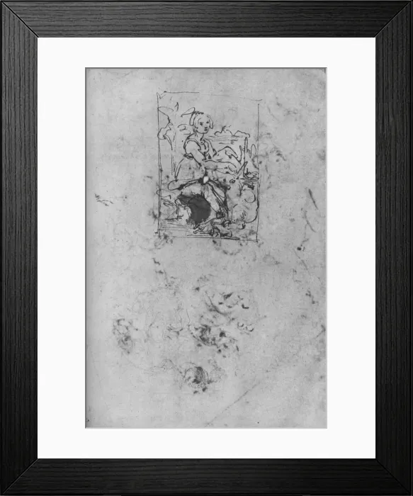 Framed Print : Maiden with a Unicorn, c1478-1480 (1945). Artist: Leonardo da Vinci Framed Print : Maiden with a Unicorn, c1478-1480 (1945). Artist: Leonardo da Vinci