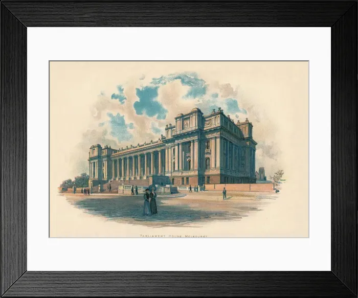 Framed Print : Parliament House, Melbourne, c1890. Artist: Charles Wilkinson Framed Print : Parliament House, Melbourne, c1890. Artist: Charles Wilkinson