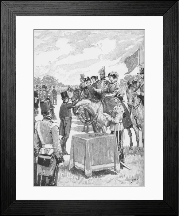 Framed Print : The Queen Presiding at the First Distribution of the Victoria Cross, c1890. Artist: Henry Marriott Paget Framed Print : The Queen Presiding at the First Distribution of the Victoria Cross, c1890. Artist: Henry Marriott Paget