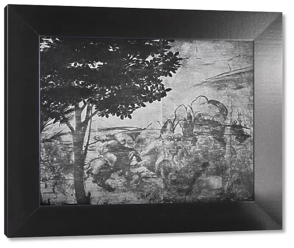 Adoration of the Magi - Battle of horsemen in the distance on the right, c1481 (1945). Artist: Leonardo da Vinci