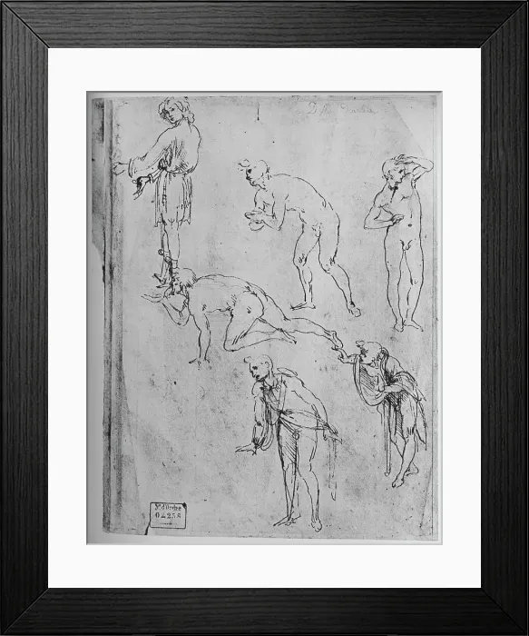 Framed Print : Six Studies of Figures, 1481-1483 (1945). Artist: Leonardo da Vinci Framed Print : Six Studies of Figures, 1481-1483 (1945). Artist: Leonardo da Vinci