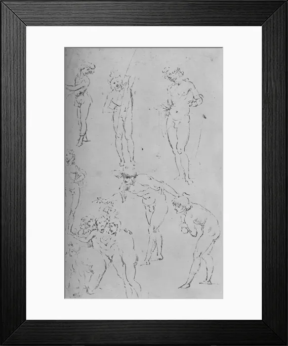 Framed Print : Studies of Figures and a Group of Figures, c1500 (1945). Artist: Leonardo da Vinci Framed Print : Studies of Figures and a Group of Figures, c1500 (1945). Artist: Leonardo da Vinci
